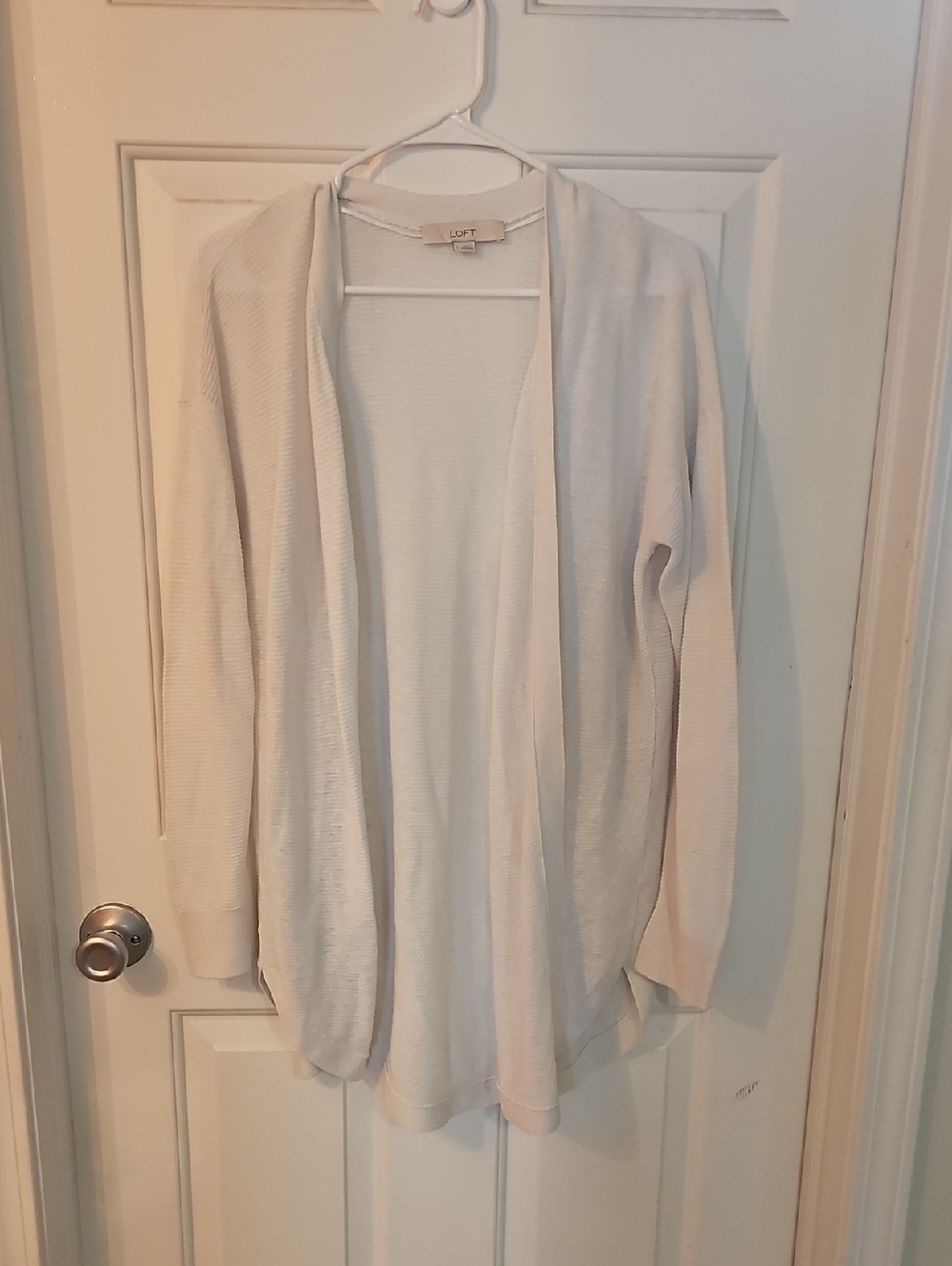 LOFT Open-Front Cardigan - White